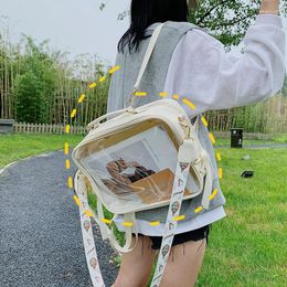 School Bags 2023 Female Clear Backpack Transparent Backpacks Cute Kawaii Shoulder Bag For Teenage Girl Women Jelly Bagpack