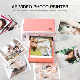 Printers Color Printer Portable Full Color Wireless Photo Printer USB Bluetooth 300DPI Thermal Sublimation Printer