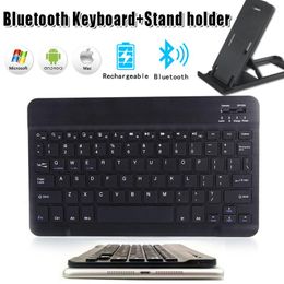 Keyboards Keyboard Wireless Bluetooth Keyboard for Tablet Computer Phone Mini Rechargable Keyboard + (Tablet PC/Mobile Phone) Holder