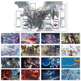 Rests HOT TCG Playmat Blueeyes Ultimate Dragon Dark Magician Duel Monsters Mousepad Playmats Compatible for YuGiOh OCG CCG + Free Bag