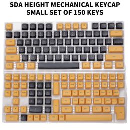 Accessories SDA Profile PBT Keycap Shimmer Theme Gamer Mechanical Keyboard 150 Key Backlit Dye Subbed Wireless USB Black Gold Keycap