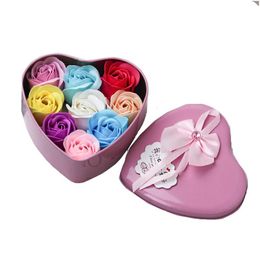 Party Favor Romantic Soap Flower Gift Box 9 Roses Flowers Scented Bath Body Petal Foam Artificial Valentines Day Gifts Drop Delivery Dhufv