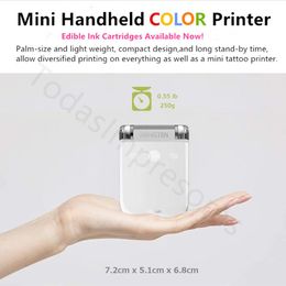 Printers Kongten Mbrush Handheld Colour Printer Portable Mini Inkjet iOS Mobile Printer DIY Code Label Symbol Temporary Ink Tattoo Printer