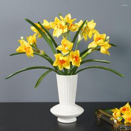 Decorative Flowers 7 PCS Daffodils Artificial Home Decor Silk Flower Fake Plants Party Supplies DIY Garden Accessories Wedding Decoration