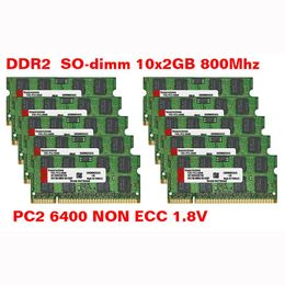 RAMs YONGXINSHENG 10X2GB PC25300S PC26400S DDR2 667MHz 800MHZ 200pin 1.8V SODIMM USED RAM Random Chips Laptop Memory Wholesale