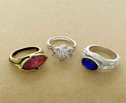 El Señor de los anillos Vilya Nenya Narya Elrond Galadriel Gandalf Ring LOTR Jewelry Elf Three Hobbit Fashion Fan Gift 2107011056582