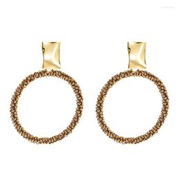 Stud Earrings Sindlan 1Pair Vintage Gold Color Pendant For Women Simple Geometric Female Boho Fashion Jewelry Pendientes Mujer Aretes