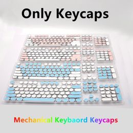 Combos 104 Key Keycaps for Mechanical Keyboard Lighttransmitting Electroplating Mechanical Key Caps Spanish Russian EN Round Keycaps