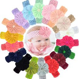 Baby Elastic Headband Handmade Fabric Rose Flower Newborn Toddler Headwear Cute Photography Props Hair Accessories