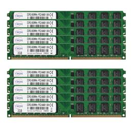 RAMs 50pcs DDR2 2GB 800MHz 667 UDIMM RAM PC2 6400 240Pin 1.8V Non ECC Unbuffered Compatible all Motherboards Desktop Memory Ddr2 Ram