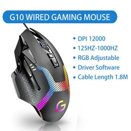Mice DPI UP To 12000 Wired Gaming Mouse 2.4G Wireless Bluetooth Rechargeable Silent Ergonomic Computer For MacBook Laptop PC Office