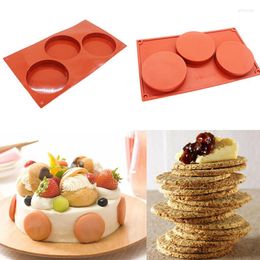 Baking Moulds 3-Cavity Large Round Disc Candy Silicone Mould Shallow Cylinder Cake Classic Collection Mould Shapes