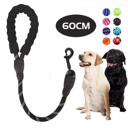 Dog Collars Reflective Short Leash Strong Big Dogs Lead Explosion-proof Golden Retriever Pet Rope For Medium Large Products 60cm