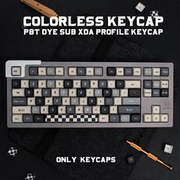 Accessories GMK Colourless 135 Keys PBT XDA Profile Keycap DYESUB English Custom Personality Keycaps For Mechanical Keyboard 61/64/68/75