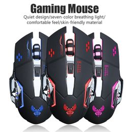 Mice Wireless Gaming Mouse 4800 DPI Rechargeable Adjustable 7 Colour Backlight Breathing Gamer Mouse Game Mice for PC Laptop