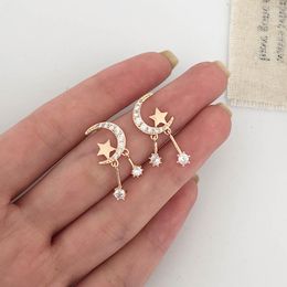 Stud Earrings Star Moon Short Temperament Korean Personality Wild Girl Heart