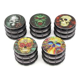 Accessories 3D Metal Manual Herb Grinder 6M Creative Skl Pattern Smoking 4 Layers Tobacco Grinders Mixed Colours Drop Delivery Home G Dhjzu