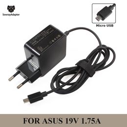 Adapter 19V 1.75A 33W Micro USB Laptop Charger Power Adapter For Asus Eeebook X205T X205TA TP200S E202 E202SA E205SA A3050 Power Supply