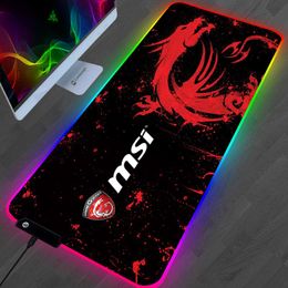 Rests Mouse Pad Msi Red Dragon Mausepad Rgb Teclado Gamer Pc Computer Desk Mat Gaming Accessories Varmilo Anime Carpet Lol Cs Mousepad