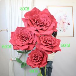 Decorative Flowers PE Foam Giant Curl Rose Artificial Flower Wedding Road Leading Home Decoration Display Pograph Props Decor Supply