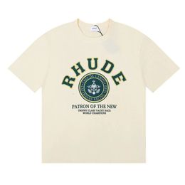 Rhude T Shirt Designer Mens Men Designer Next Casual Trend Pure Cotton Short Sleeved High-Quality Letter Printed Clothing 504