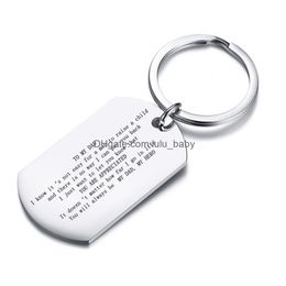 Keychains Lanyards Vnox Fathers Day Gift Key Chain Mens Stainless Steel Keyring Pendant Customise To Dad Grandpa Geometric Keychai Dhfqp