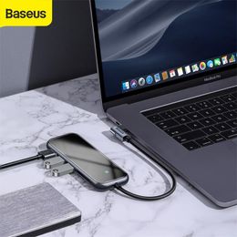 Stations Baseus Multi USB TypeC 3.0 Hub with 3 Usb port TF+SD Card Type C Usb Hub to USB 3.0 HD4K for Macbook Pro for Samsung for Huawei