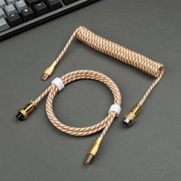 Accessories 1.8M USB C Cable Mechanical Keyboard Coiled Cable Type C Wire Mechanical Keyboard Aviator Desktop Computer Aviation Connector