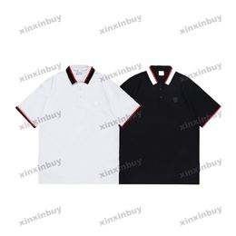 xinxinbuy Men designer Tee t shirt 23ss horse Letter embroidery short sleeve cotton women apricot khaki blue Grey S-2XL