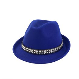 Stingy Brim Hats Women Men Wool Fedora Hat Panama Jazz Party For Lady Size 56-58CM