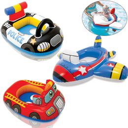 Sand Play Water Fun Kid Inflatable Swimming Ring Summer Swimming Pool Baby Float Car Shaped Circle Swimming Water Fun Seat Boat Pool Toy For Toddler 230526