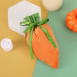 Gift Wrap 5pcs Easter Velvet Bag Carrot Jewellery Basket Candy Bags With Drawstring For S Cookie Snack