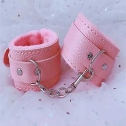 28% OFF Ribbon Factory Store Black and pink adjustable leather handcuffs SM PU