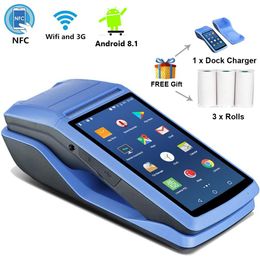 Printers GZWEIOU Android 8.1 eBoleta Handheld POS With 58mm Receipt Printer PDA Android Mobile POS Terminal NFC