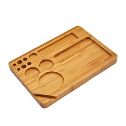 Accessories Natural Wood Rolling Tray Household Smoking With Groove Exquisite Square Tobacco Roll Trays Cigarette 230X159X20Mm Drop Dh7Zk