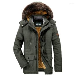 Men's Down PEVSN Winter Jacket Mens Thick Cotton-Padded Parka Coat Male Mid-Long Jackets Hoodies Coats Brand Clothing 6XL TA282