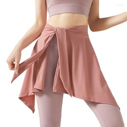 Active Shorts Women's Yoga Skirts Long Straps One Piece Tennis Ballet Dance Golf Skirt All-match Hip Covering Bottoms Running Shawl