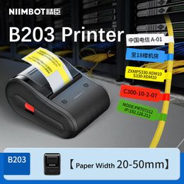 Printers B203 Printer NiiMbot Thermal Label Printer Plus Paper Rolls Mini Adhensive Hand Barcode Sticker Maker Niimbot B203 same B21