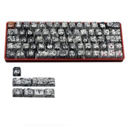 Accessories PBT 71 key Ahegao Keycap Dye Sublimation OEM Anime for GK61 GK64 Keyboard Keycap