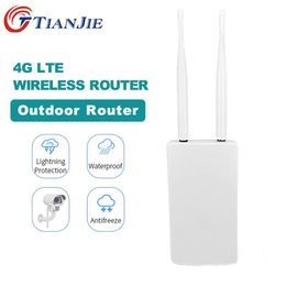 Routers TianJie 4G AP/CPE Wifi Router Wireless Transmit Modem Mini Broadband Outdoor Gateway With WAN/LAN Port External Remove Antenna