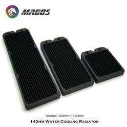 Cooling 27mm Thickness Copper PC Radiator For 140mm Fan G1/4''Water Cooling Cooler Heatsink 140/280/420mm