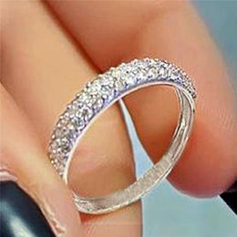 Wedding Rings Trendy Women's Proposal With Dazzling Zirconia Chic Bands Fancy Accessories For Female Dainty Lady JewelryWedding