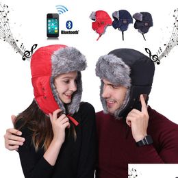 Berets Winter Warm Skiing Cap Hat Wireless Bluetooth Smart Earphone Dropship 171220 Drop Delivery Fashion Accessories Hats Scarves G Dhrvp