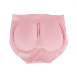 Women's Shapers Sexy Women Ice Silk Briefs Padded Control Panties Seamless Bottom Lady Buttocks Push Up Lingerie Female BuLifter Underwear