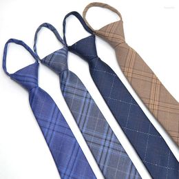 Bow Ties JK Plaid Retro Knot-Free Lazy Business Casual College Style Blouse Tie Men's And Women's Long Zipper Suit Fashion
