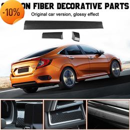 New 3PCS ABS Carbon Fiber Car Console Center Dashboard Cover Trim Decorative Stickers for Honda Civic 10th 2016 2017 2018 Car Decor