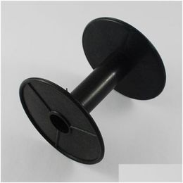 Other 10Pcs Plastic Spools Wheel Black Empty Wire Bobbins Round For Beading Cord String Ribbon Jewelry Accessories F80 Drop Delivery Dhclr