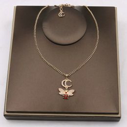 Designer Necklace Fashion Women Designer Necklaces 18K Gold Plated Choker Letter Pendant Chain Wedding Jewellery