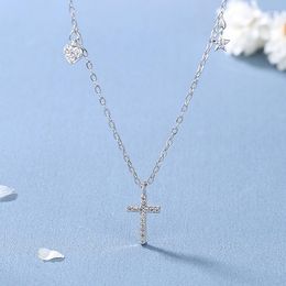 Pendant Necklaces Star Heart Cross Necklace For Women White Gold Color Thick Plated Sweater Chain Fashion Jewelry Female