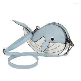 Evening Bags Fun Whale Design Female Shoulder Bag Pu Leather Clutch Cute Mini Messenger For Women Fashion Casual Handbag